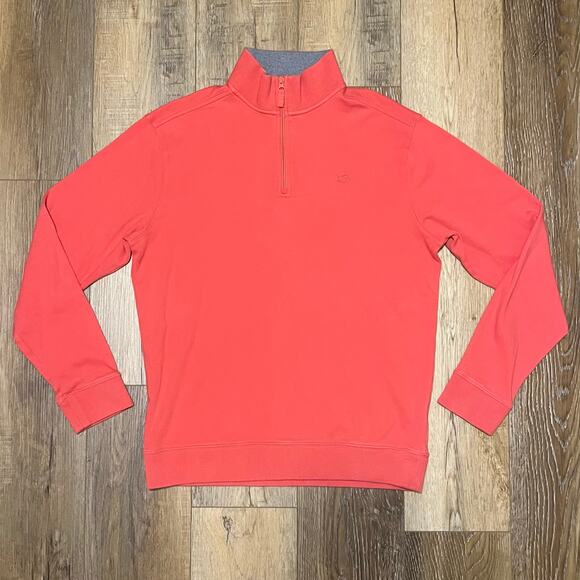 Southern Tide The Skipjack Quarter Zip Pullover Sweater Salmon Orange Mens Med. - Picture 1 of 6